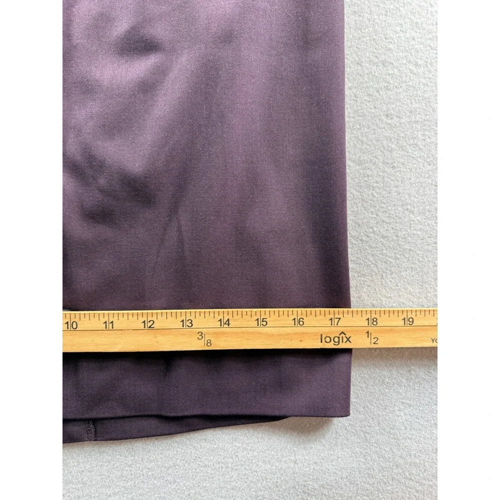 Theory Pencil Skirt Women 2 Purple Wool Blend Zip Back Back Vent 28